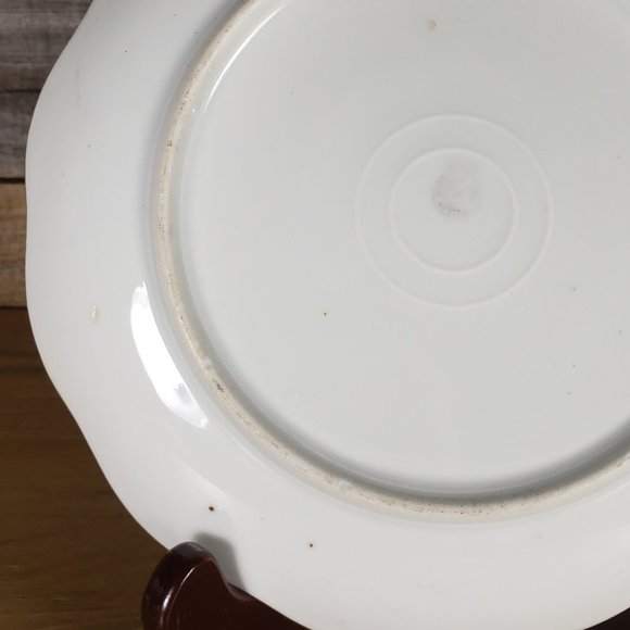 Vintage Wheelock China Plate Austria Decorative Roses Gold Trim Distressed - Picture 9 of 14